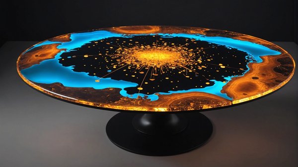 Table resine epoxy led : l'atout déco moderne indispensable